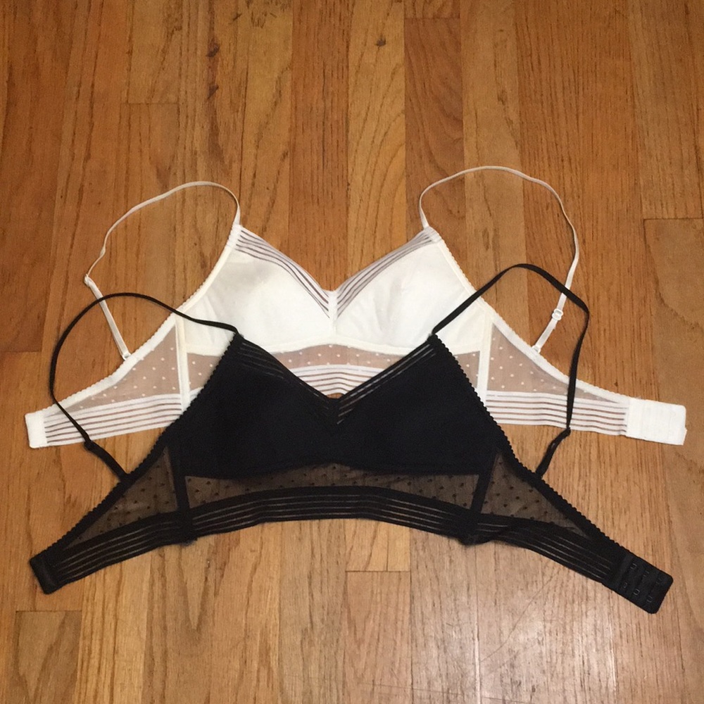 Pair of Swiss Dot Bras